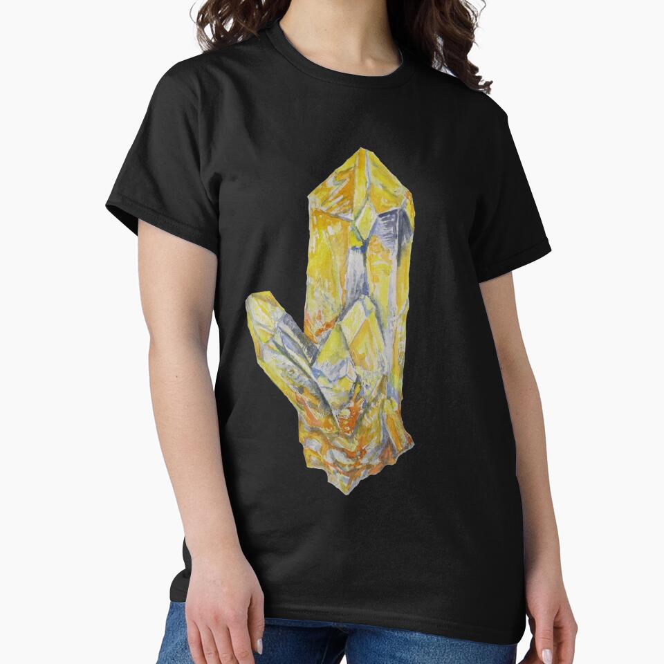 Watercolour yellow crystal, Citrine crystal painting by Goldstarwork T-Shirts, Hoodie, Sweatshirt | BlankRebels.com (Image 2)