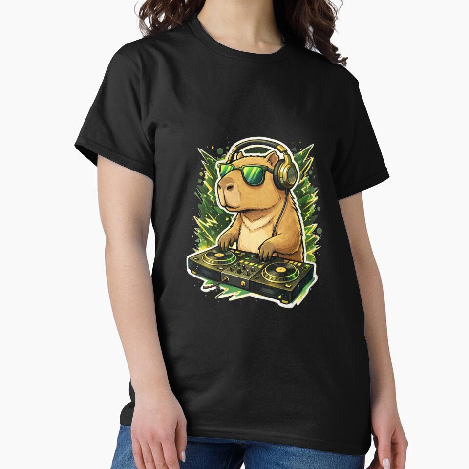 DJ Capybara Illustration – Cool Animal DJ Art by origin-arthouse T-Shirts, Hoodie, Sweatshirt | BlankRebels.com (Image 2)