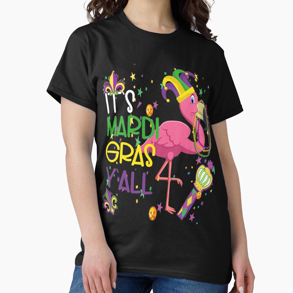 It's Mardi Gras Y'all Jester Flamingo by klawiter86322 T-Shirts, Hoodie, Sweatshirt | BlankRebels.com (Image 2)