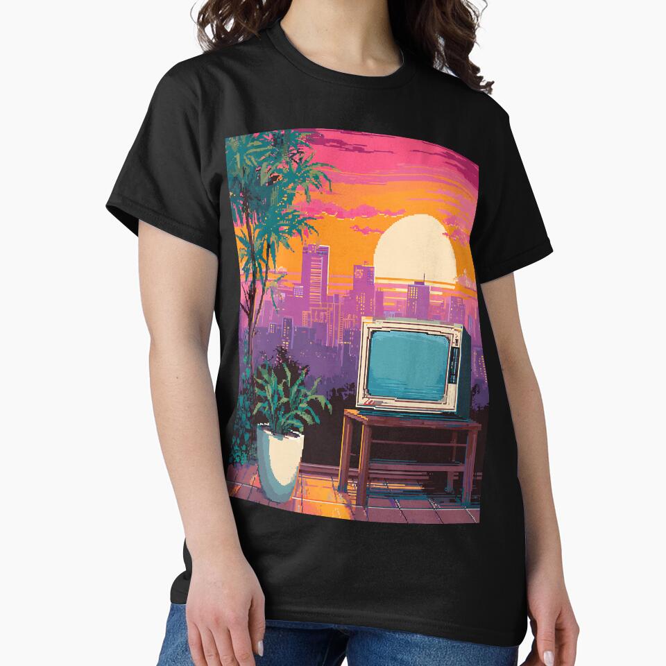 Glitch Vaporwave Pixel Art by bapupa T-Shirts, Hoodie, Sweatshirt | BlankRebels.com (Image 2)