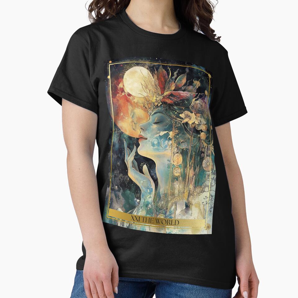 XXI The World Tarot Card Illustration by Thunderg1rl T-Shirts, Hoodie, Sweatshirt | BlankRebels.com (Image 2)
