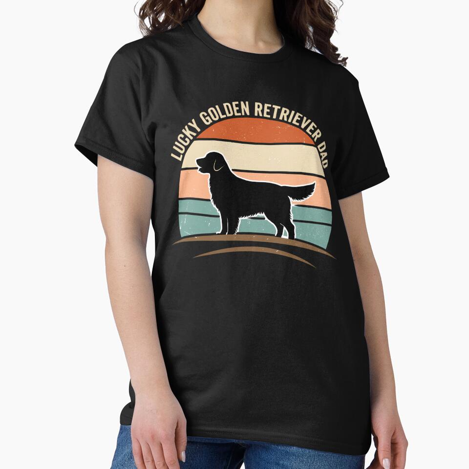 Vintage Lucky Golden Retriever Dad by chattsuede T-Shirts, Hoodie, Sweatshirt | BlankRebels.com (Image 2)
