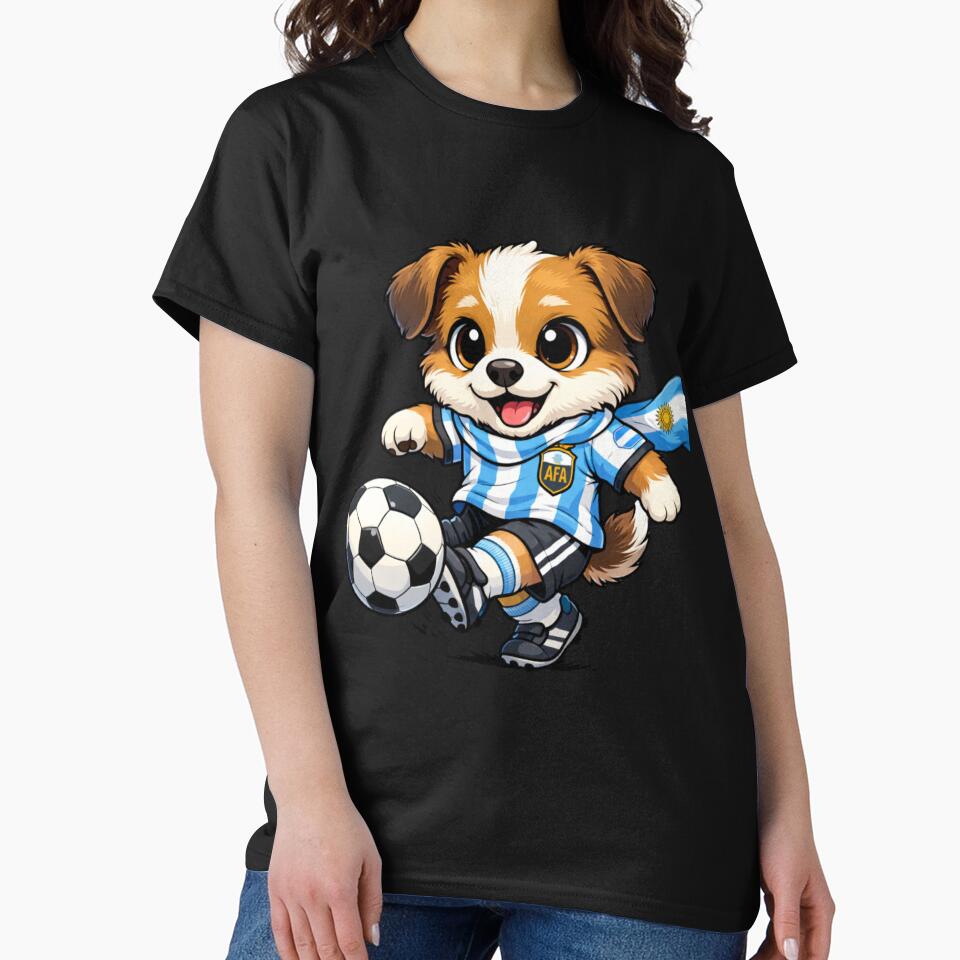 Cute Dog Argentina Soccer Fan Puppy Football by Tsugraf Designs