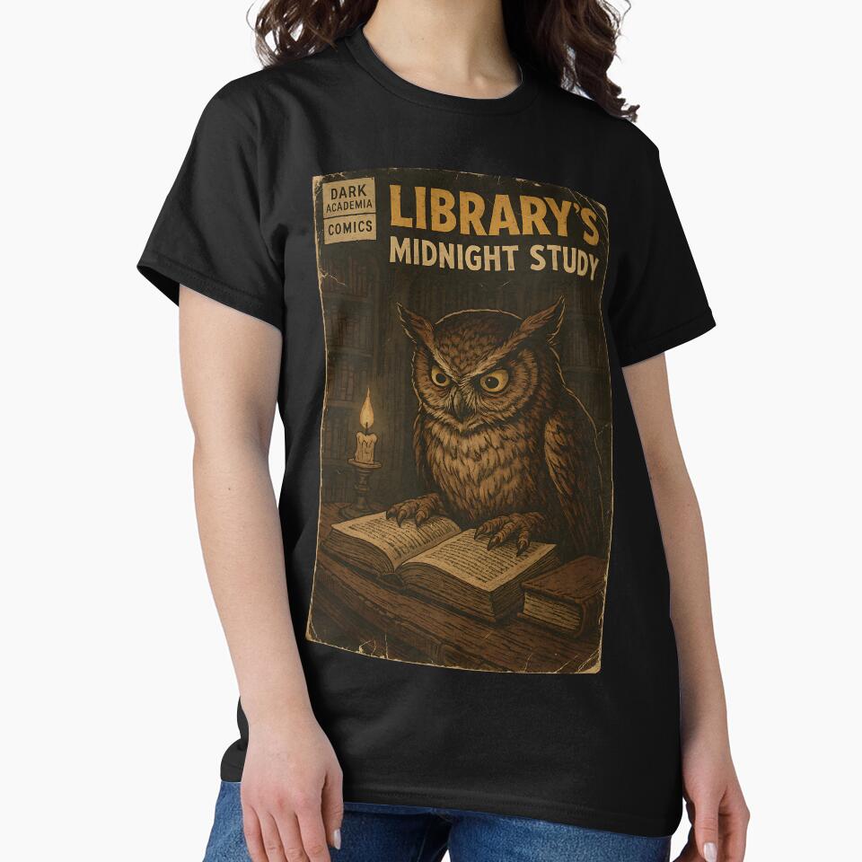 Gothic Dark Academia: Library's Midnight Study by bapupa T-Shirts, Hoodie, Sweatshirt | BlankRebels.com (Image 2)