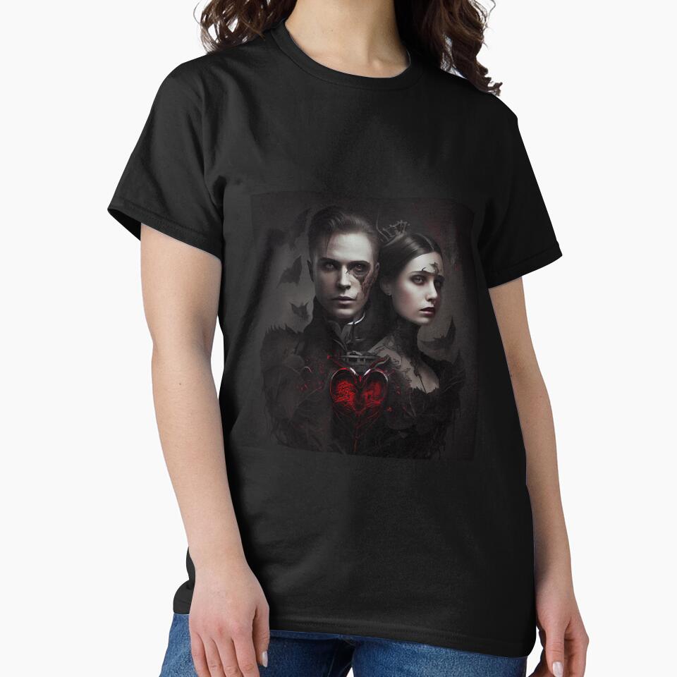 Gothic valentine, gothic image, gothic art, goth couple, goth heart, gothic couple by GeoffBeattie T-Shirts,... (Image 2)