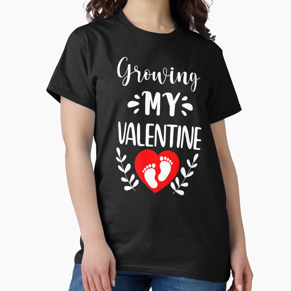 Mommy Valentines Day Gift: Growing My Valentine by AMINE  ★★★★★ T-Shirts, Hoodie, Sweatshirt | BlankRebels.com (Image 2)