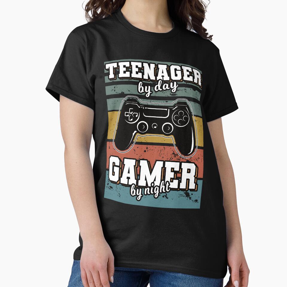 Teenager By Day Gamer By Night Vintage Funny Gift For Boy Girl Kids Game Lovers by JooArtPrints  ★★★★★... (Image 2)