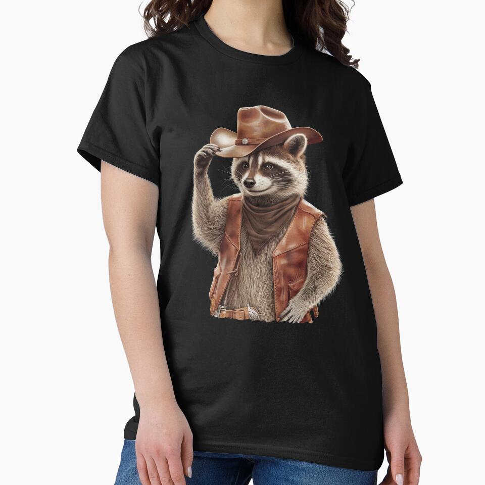 Vintage Country Western Cowboy Raccoon Trash Panda by PosiMCreations T-Shirts, Hoodie, Sweatshirt | BlankRebels.com (Image 2)