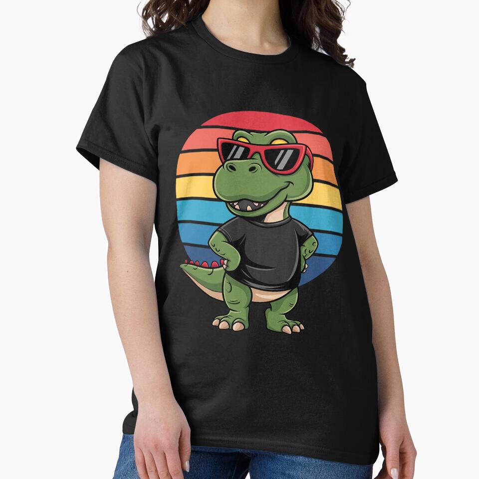 Cool Retro Dinosaur Novelty Men Women Kids Dinosaur by NailMolisa T-Shirts, Hoodie, Sweatshirt | BlankRebels.com (Image 2)