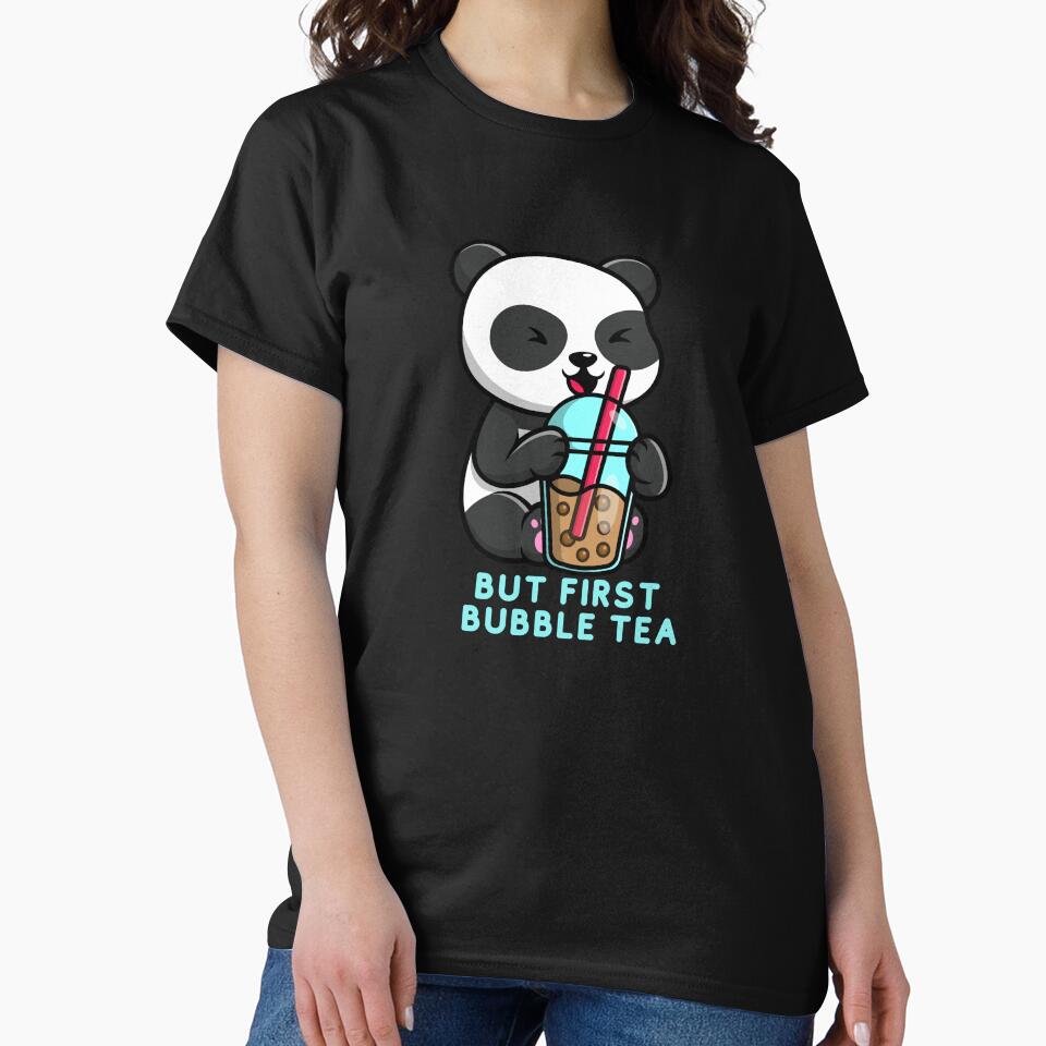 But first bubble tea cute kawaii bubble tea lover panda by Artistusha T-Shirts, Hoodie, Sweatshirt (Image 2)