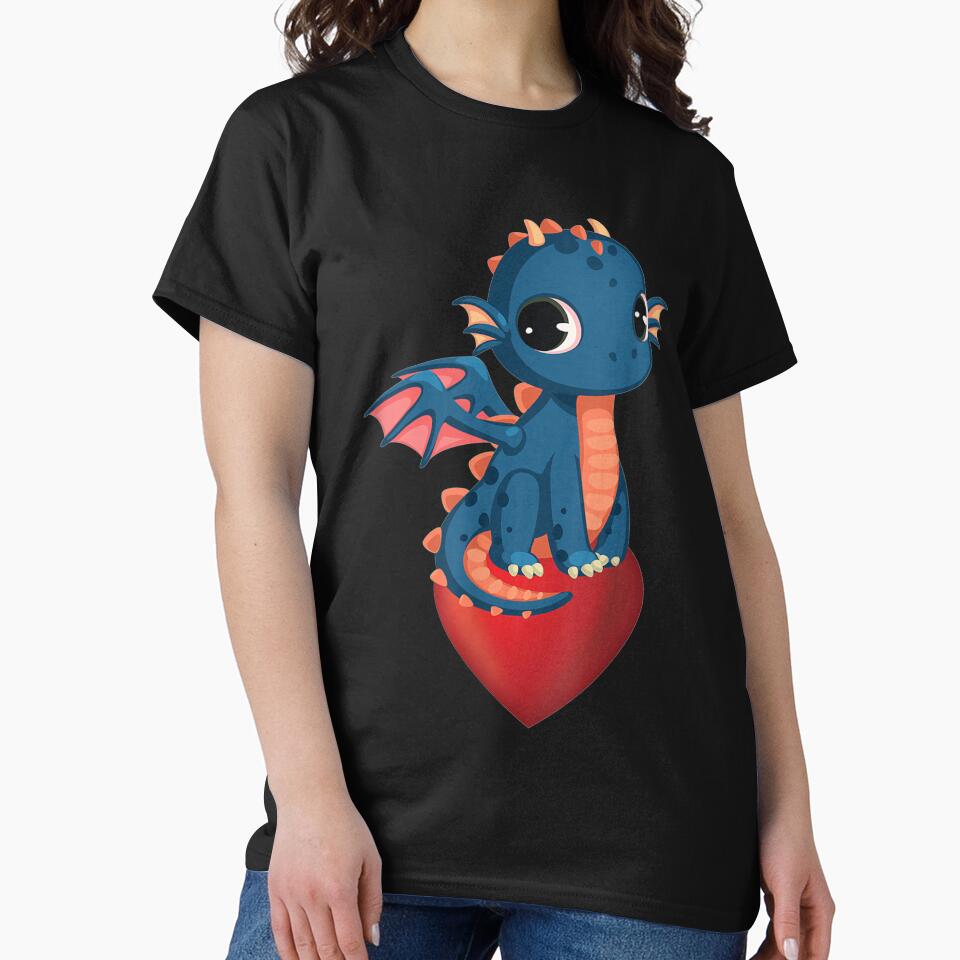 Dragon Heart Cute Cartoon Art Gift by Faulkshop2 T-Shirts, Hoodie, Sweatshirt | BlankRebels.com (Image 2)