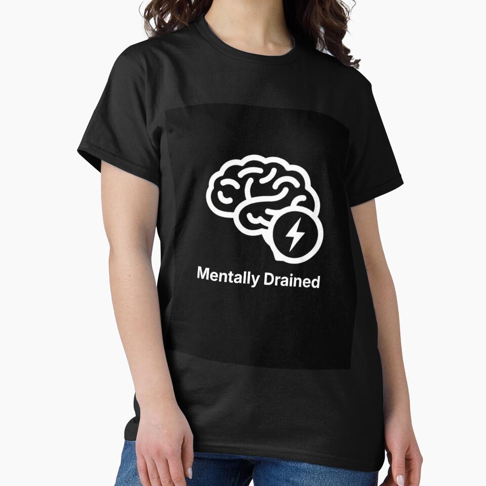 Mentally Drained – Minimalist Mental Health Design by Ouss-gha T-Shirts, Hoodie, Sweatshirt | BlankRebels.com (Image 2)