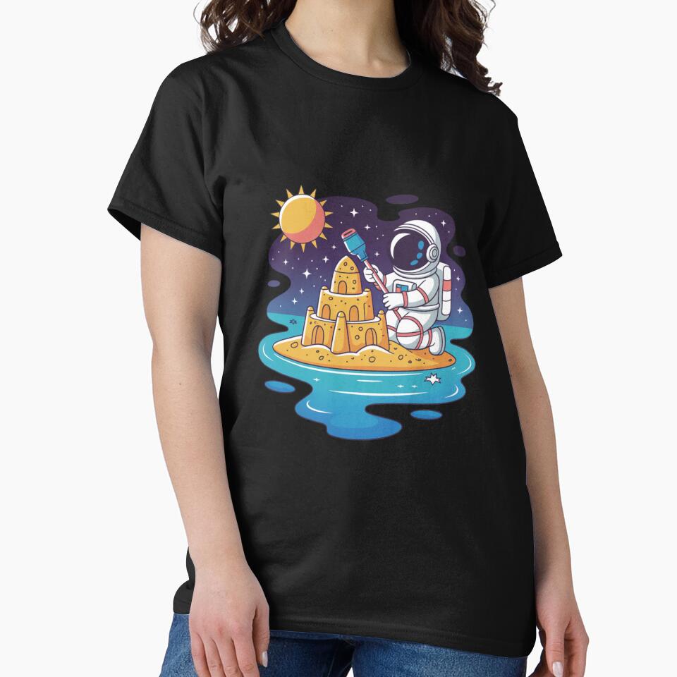 Sandcastle Astronaut – Funny Summer Beach Space Explorer Design by ColorSplash123 T-Shirts, Hoodie, Sweatshirt (Image 2)