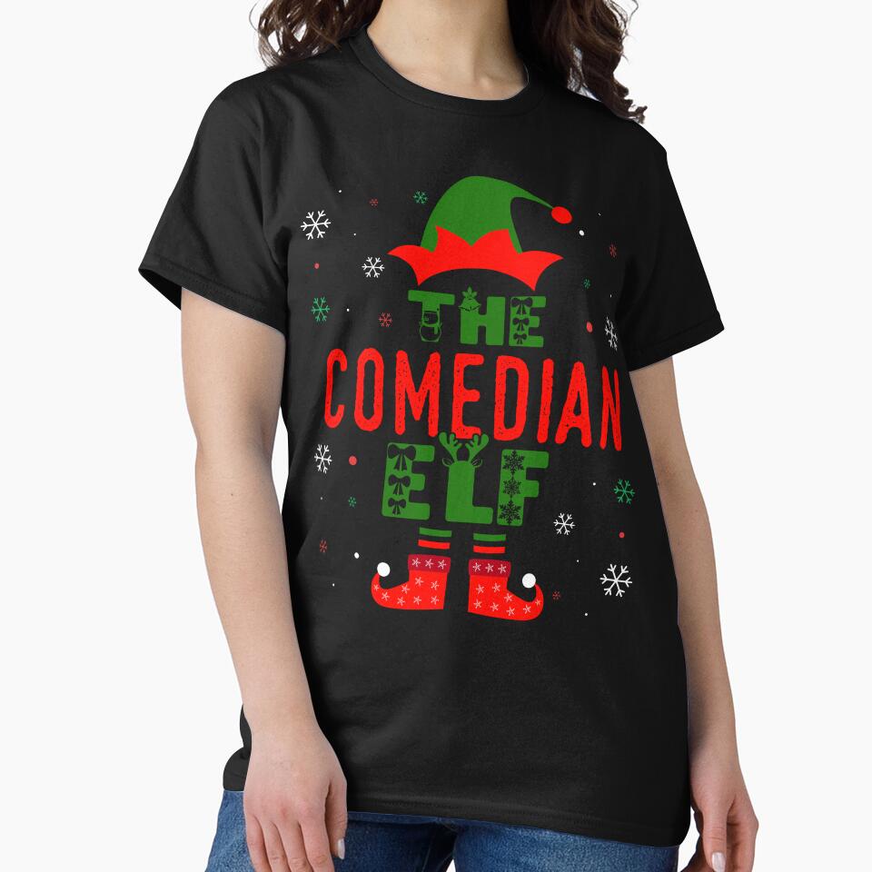 Family Christmas Matching Squad Outfit Elf Funny Comedian by artworkbyrihen T-Shirts, Hoodie, Sweatshirt (Image 2)