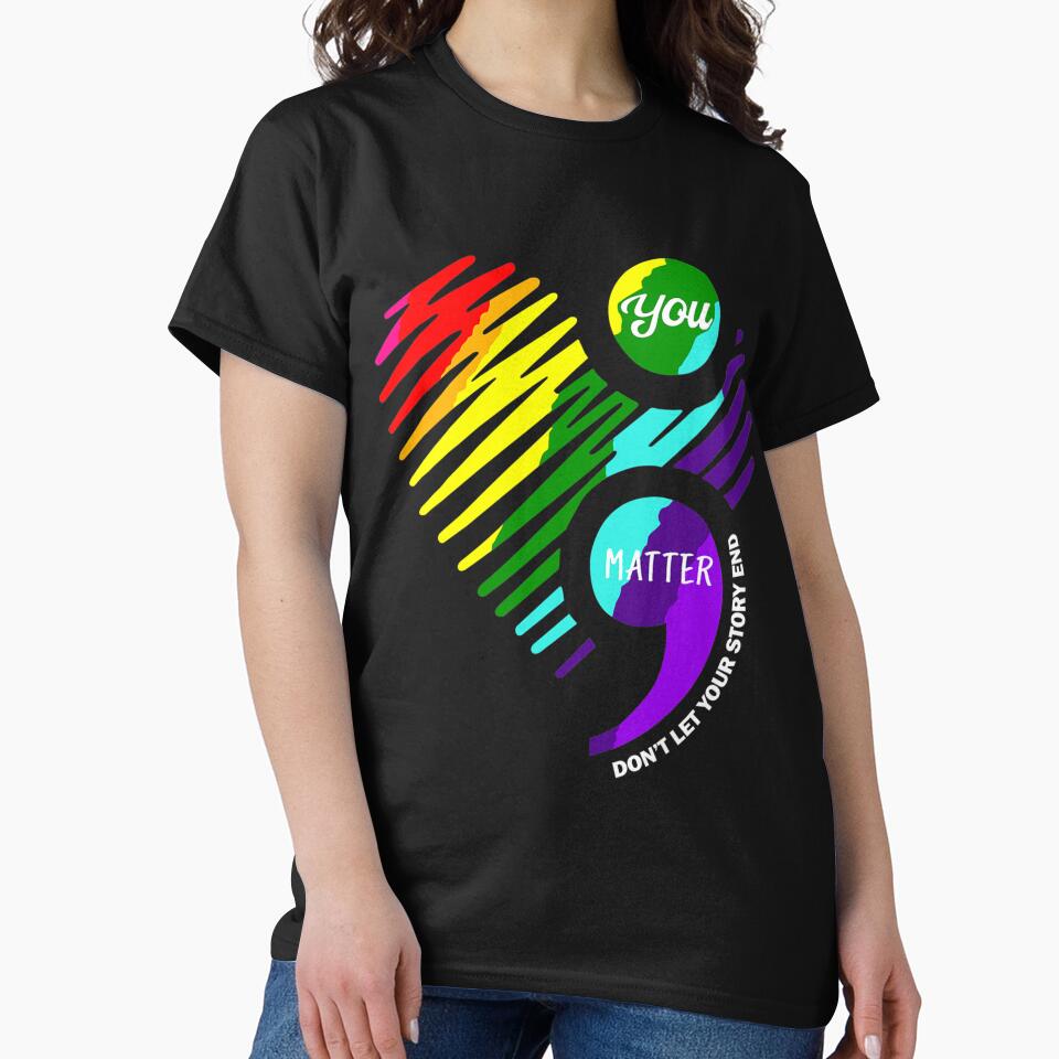 Semicolon Mental Mental Awareness Month 12 Step Recovery by impracticaltan9 T-Shirts, Hoodie, Sweatshirt (Image 2)