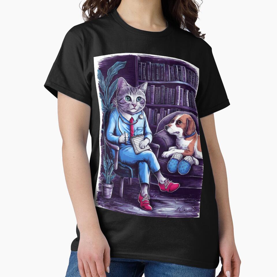 Cat therapy. by MyHappyArtShop T-Shirts, Hoodie, Sweatshirt | BlankRebels.com (Image 2)