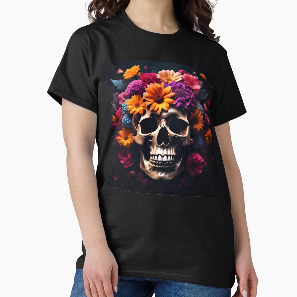 Flowered skull by Nekospaces T-Shirts, Hoodie, Sweatshirt | BlankRebels.com (Image 2)