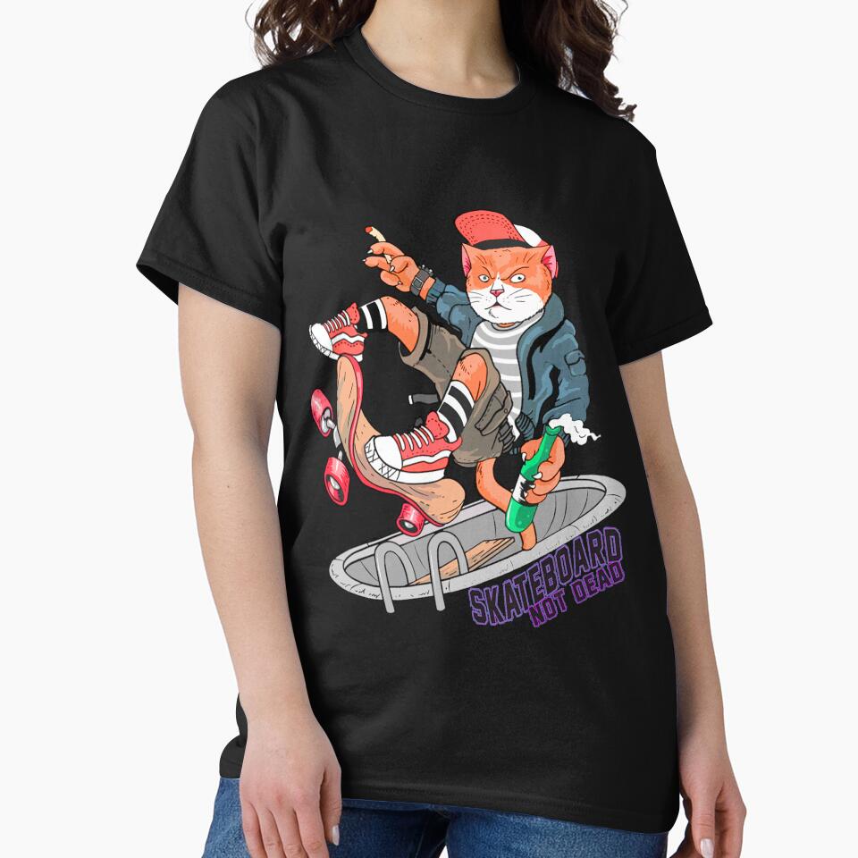 Cat board Skateboard Skater funny art by AssamFT T-Shirts, Hoodie, Sweatshirt | BlankRebels.com (Image 2)