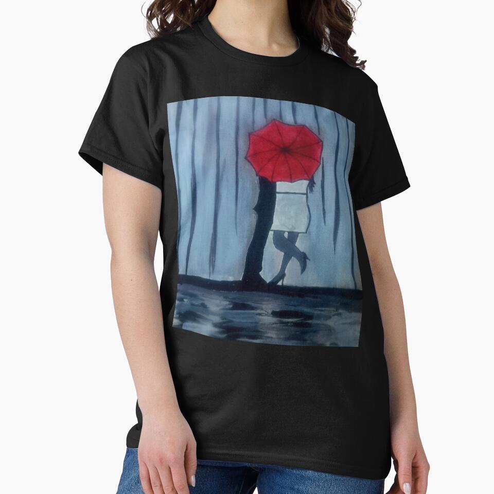 couple under umbrella - winter couple - feel free - vintage art handmade by doitwithlove T-Shirts, Hoodie,... (Image 2)