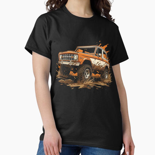 1969 Ford Bronco Off Road Mud Splash Truck Art by TheArtOfCar