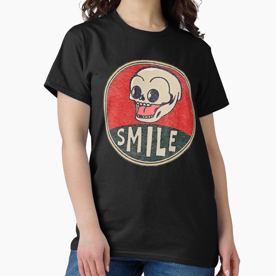 Vintage Smiling Skull Distressed Look by mrtraz T-Shirts, Hoodie, Sweatshirt | BlankRebels.com (Image 2)