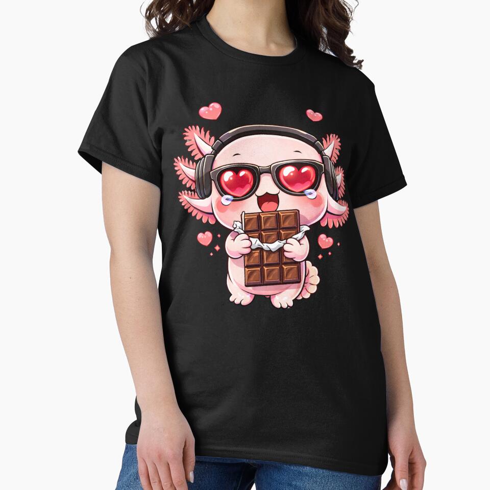 Chocolate Lover Axolotl – Cute Kawaii Axolotl Holding Chocolate Chibi Anime Dessert Design by ColorSplash123... (Image 2)