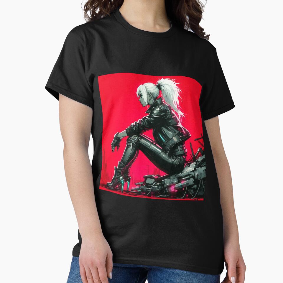 Cyberpunk  girl on the ruins by RESToRAPTOR T-Shirts, Hoodie, Sweatshirt | BlankRebels.com (Image 2)