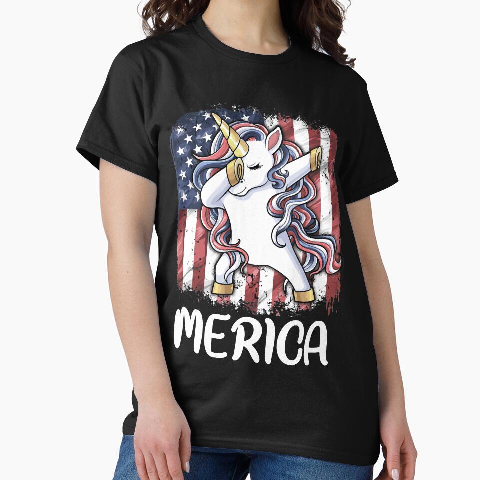 Dabbing Merica Unicorn by HumbleShirt T-Shirts, Hoodie, Sweatshirt | BlankRebels.com (Image 2)