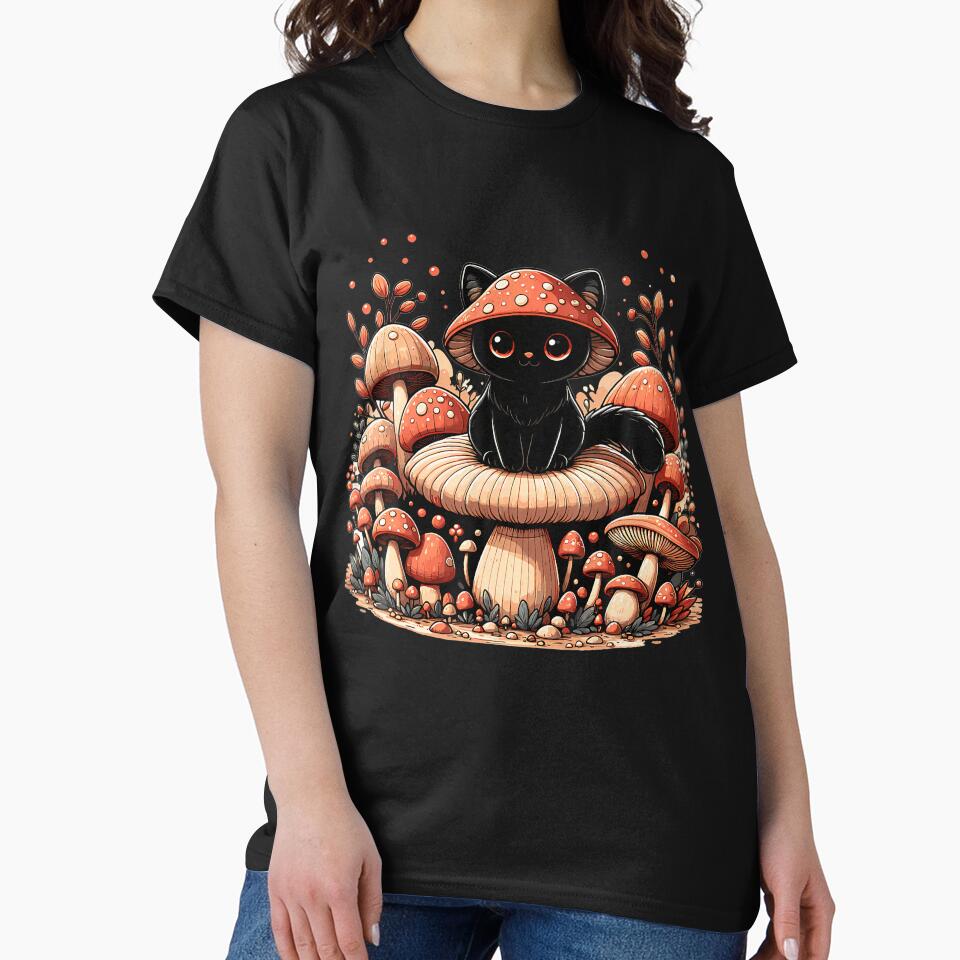 Cat Cottagecore Mushroom Fungi Cute Aesthetic Cat by KristenSophie T-Shirts, Hoodie, Sweatshirt | BlankRebels.com (Image 2)