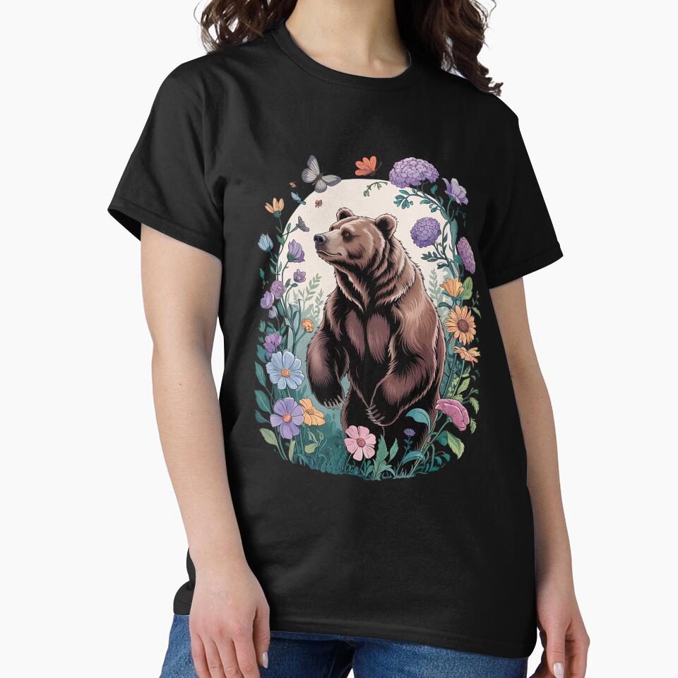 Cute Cottagecore Floral Bear Aesthetic Girls Women 3 by NailMolisa T-Shirts, Hoodie, Sweatshirt | BlankRebels.com (Image 2)