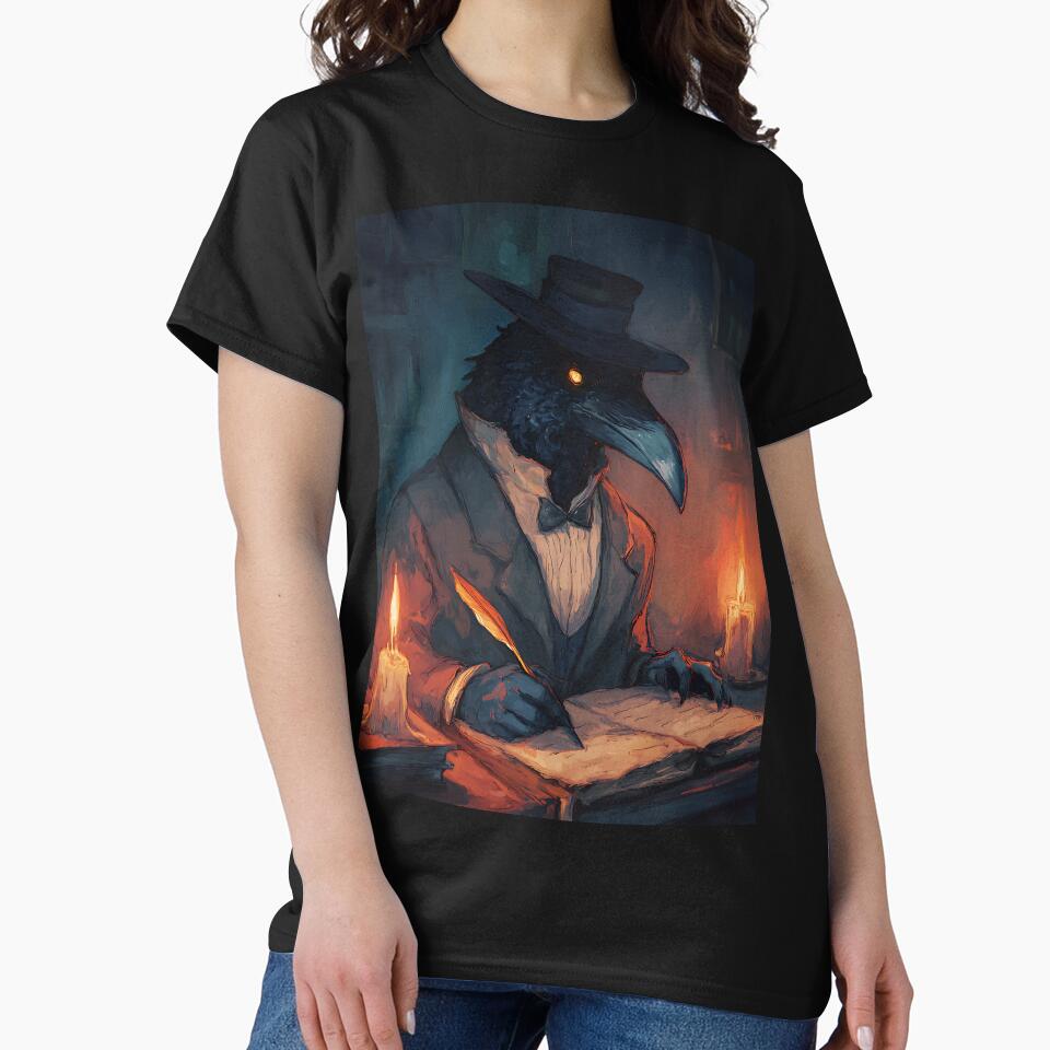 Dark Academia Art: Raven's Ancient Manuscript by bapupa T-Shirts, Hoodie, Sweatshirt | BlankRebels.com (Image 2)