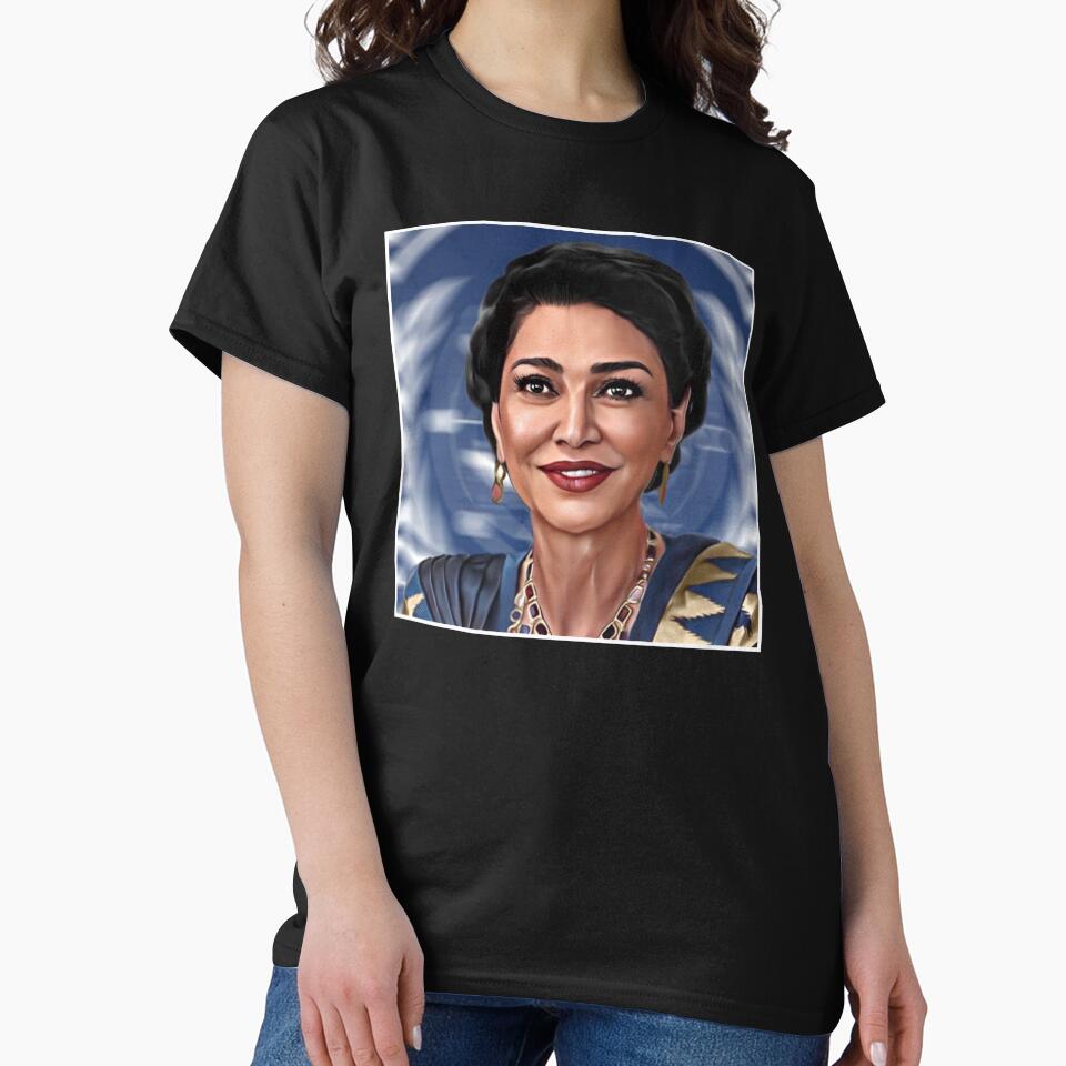 Chrissy Blue Background Portrait for Screaming Firehawks by orionlodubyal T-Shirts, Hoodie, Sweatshirt (Image 2)