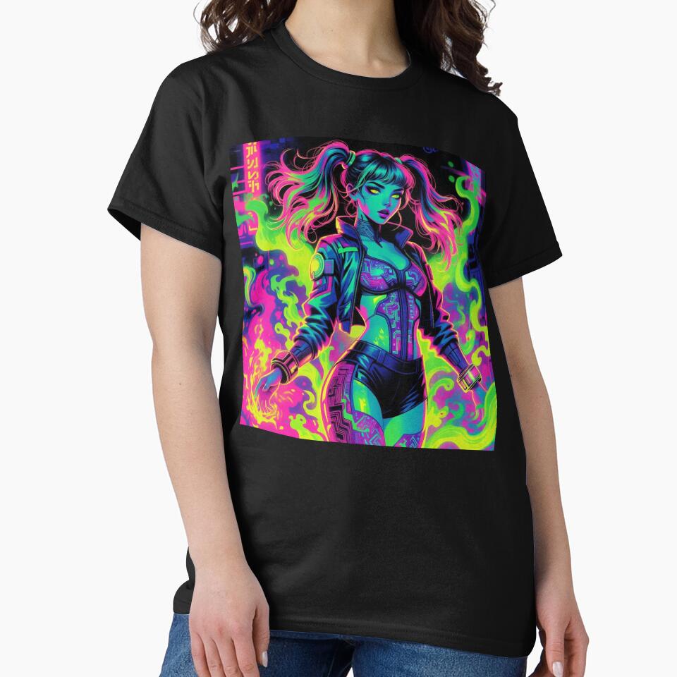 Cyber Girl: Neon Glitch & Acid Smoke by RadaQueen