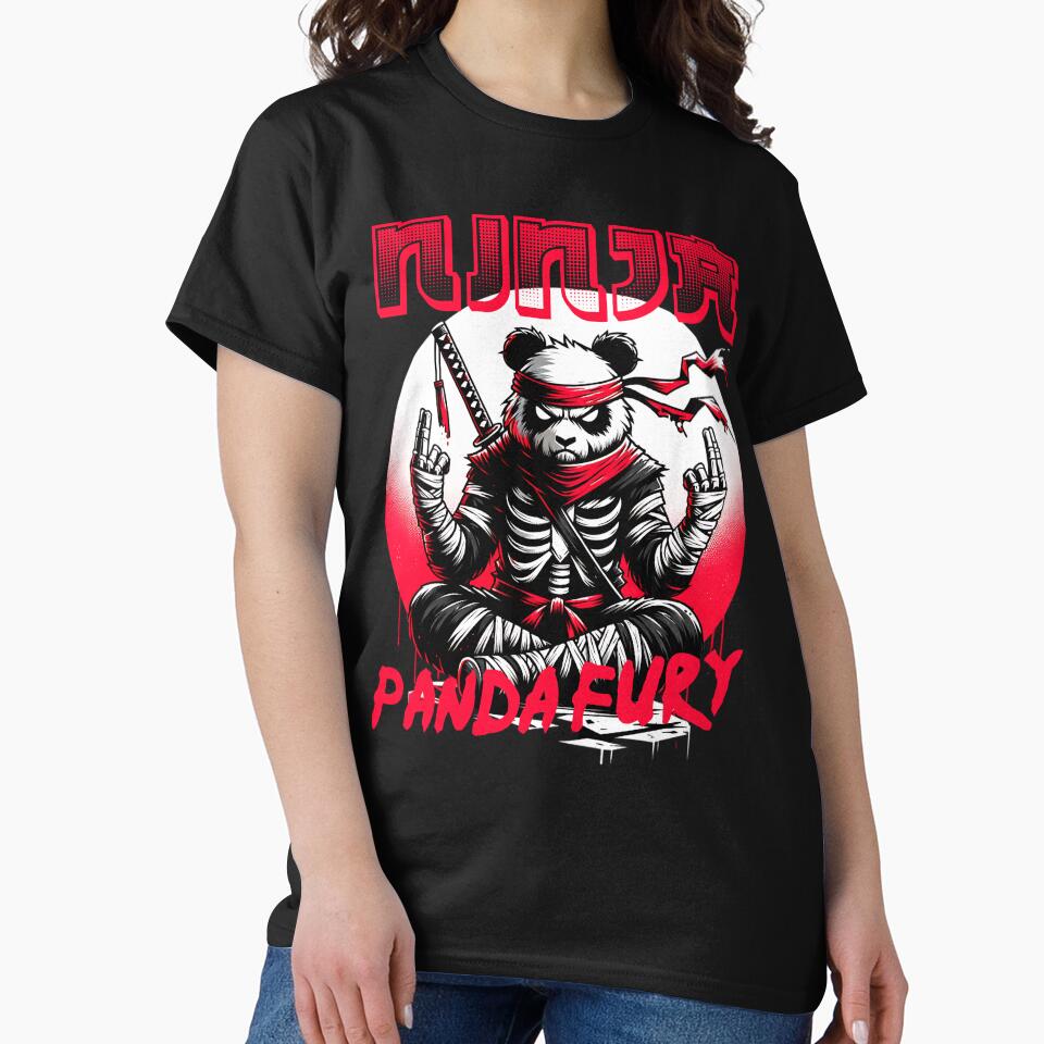 ninja panda with sword meditating by Aviartz01 T-Shirts, Hoodie, Sweatshirt | BlankRebels.com (Image 2)