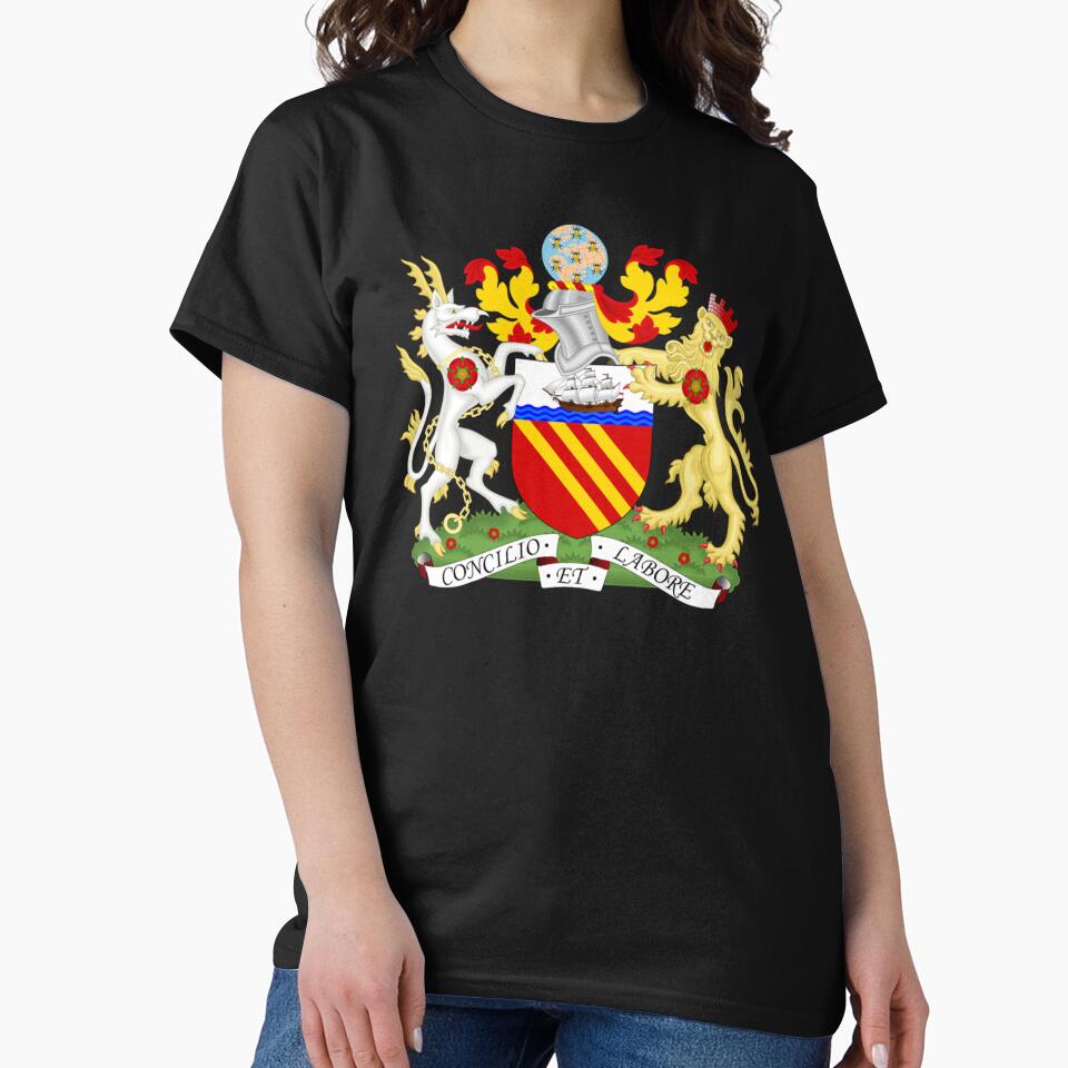 Manchester Coat of Arms, England by ModernVintageAr T-Shirts, Hoodie, Sweatshirt | BlankRebels.com (Image 2)