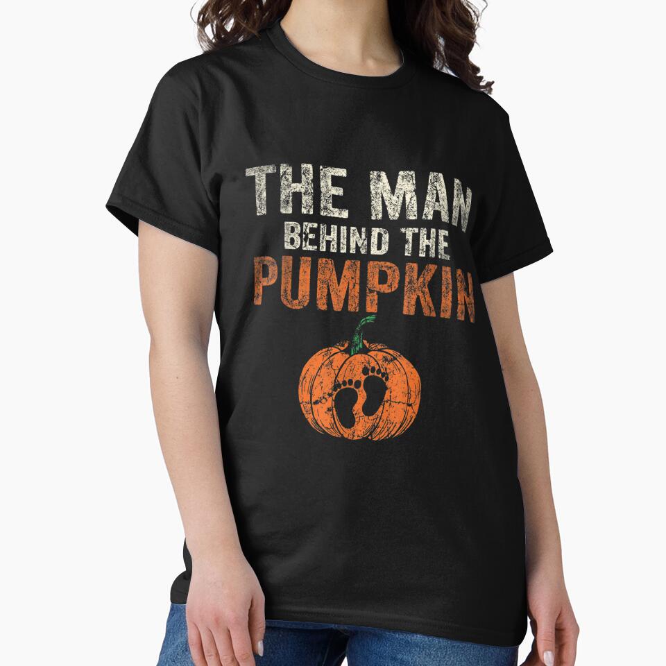 Halloween Pregnancy Announcement The Man Behind The Pumpkin by Jonahjimenez T-Shirts, Hoodie, Sweatshirt (Image 2)