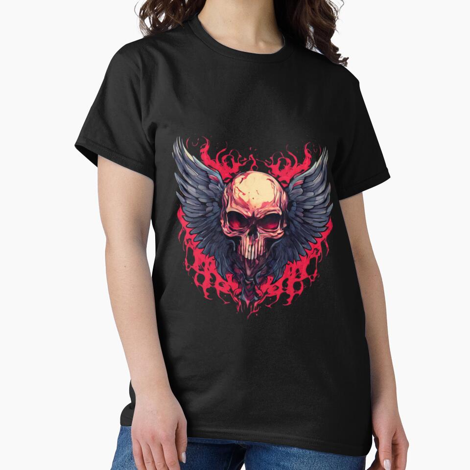 Skull with Wings Art by Planetporridge T-Shirts, Hoodie, Sweatshirt | BlankRebels.com (Image 2)