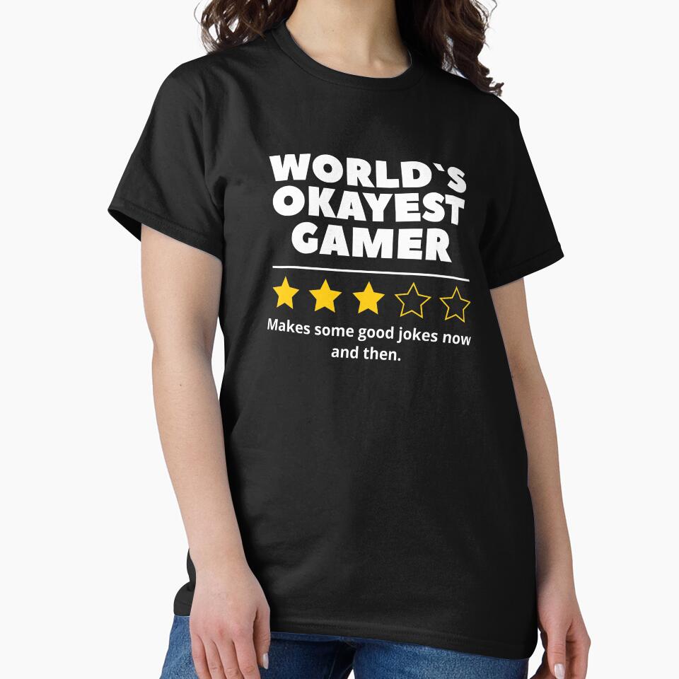 World Okayest Gamer Funny Gamer Birthday GIft by Urosek T-Shirts, Hoodie, Sweatshirt | BlankRebels.com (Image 2)