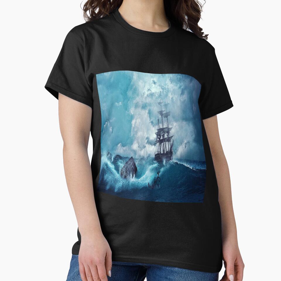 Copy of Copy of Blue Ocean storm ship by MousaObaid T-Shirts, Hoodie, Sweatshirt | BlankRebels.com (Image 2)