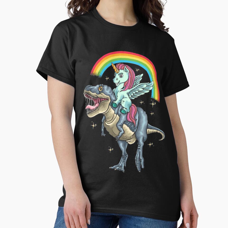 Cool Unicorn Riding T Rex by HumbleShirt T-Shirts, Hoodie, Sweatshirt | BlankRebels.com (Image 2)