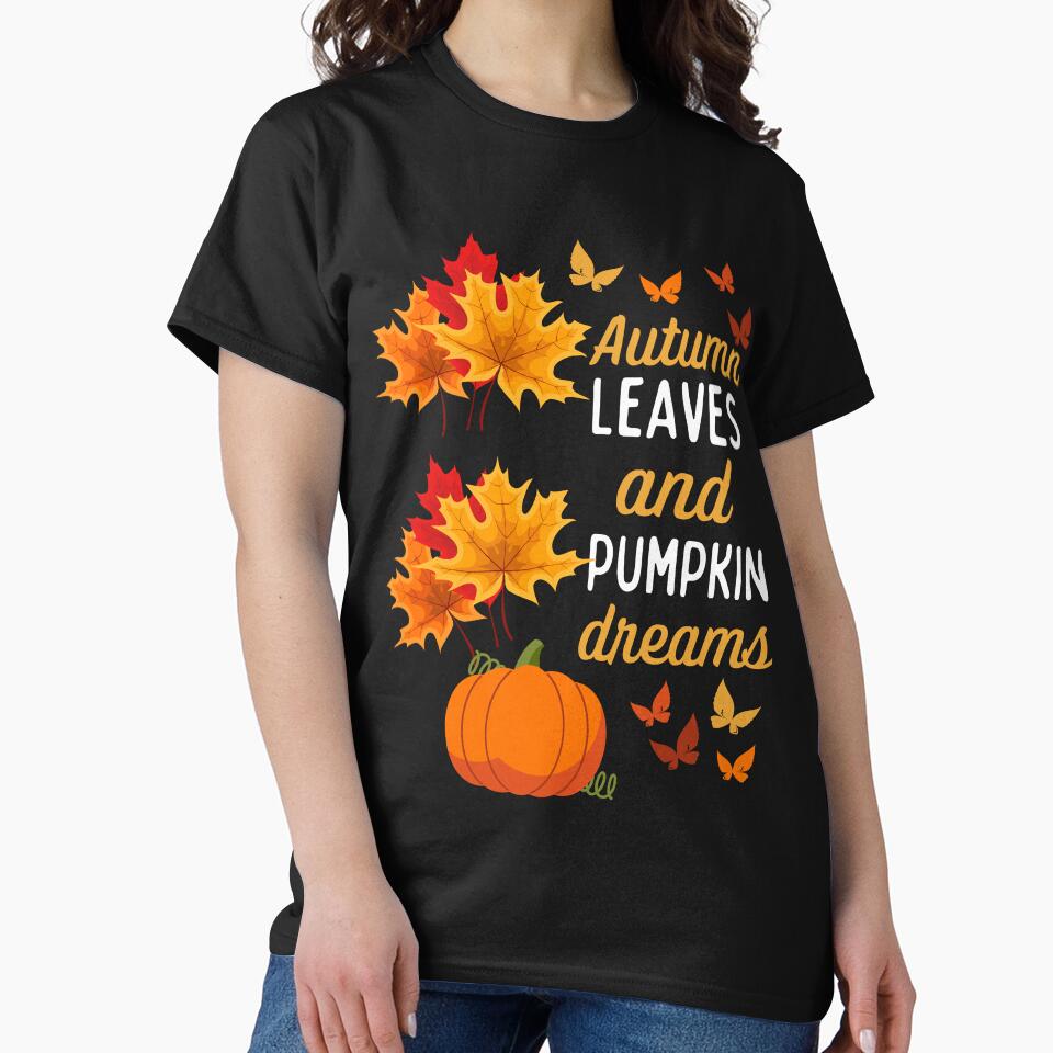 Autumn Leaves and Pumpkin Dreams T-Shirt by LLdreams Hoodie, Sweatshirt | BlankRebels.com (Image 2)