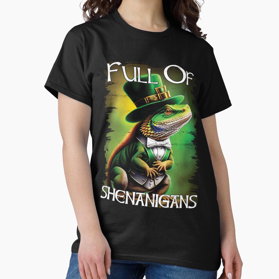 Full of Shenanigans Funny Bearded Dragon St Patrick's Day by Trendy Valley T-Shirts, Hoodie, Sweatshirt (Image 2)