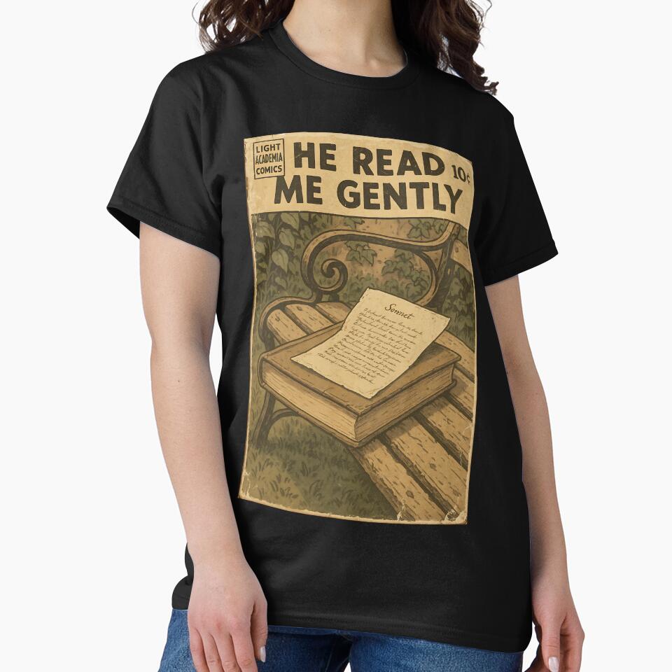 Romantic Light Academia: He read me gently by bapupa T-Shirts, Hoodie, Sweatshirt | BlankRebels.com (Image 2)