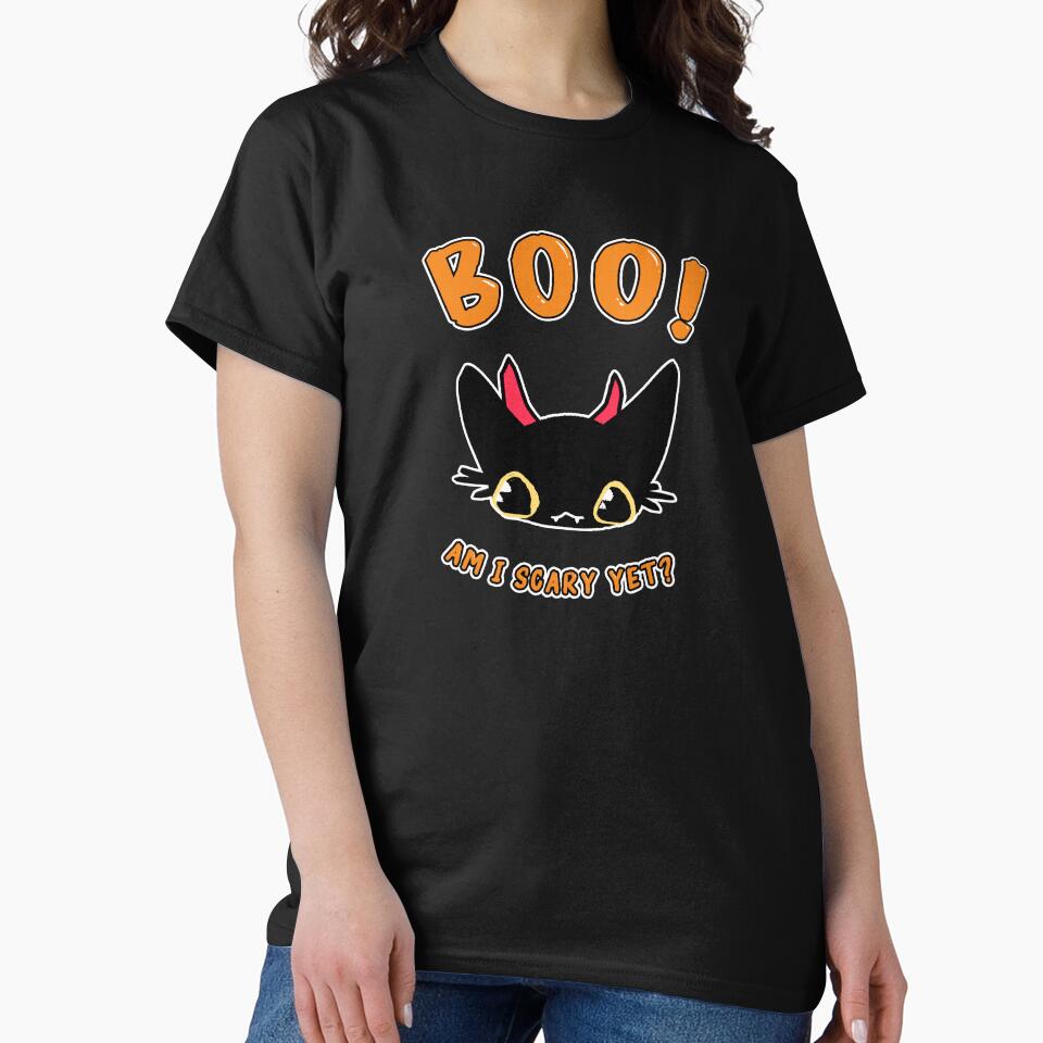 Boo! Am I Scary Yet? Cute Black Cat by BobbyMillsArt T-Shirts, Hoodie, Sweatshirt | BlankRebels.com (Image 2)