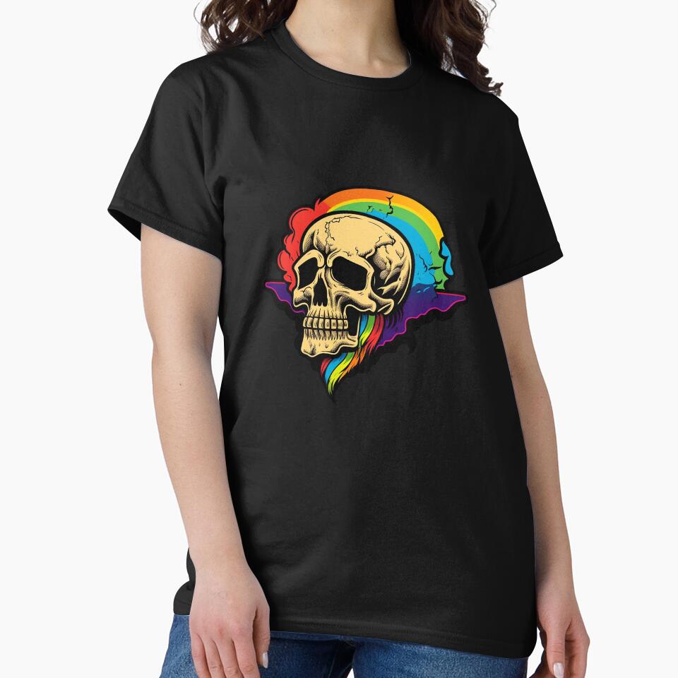 Heavy Metal Skull Rainbow Lightning Bolt Flash Funny Cute T Shirt For Men Women Hoodie Sweatshirt Sticker... (Image 2)