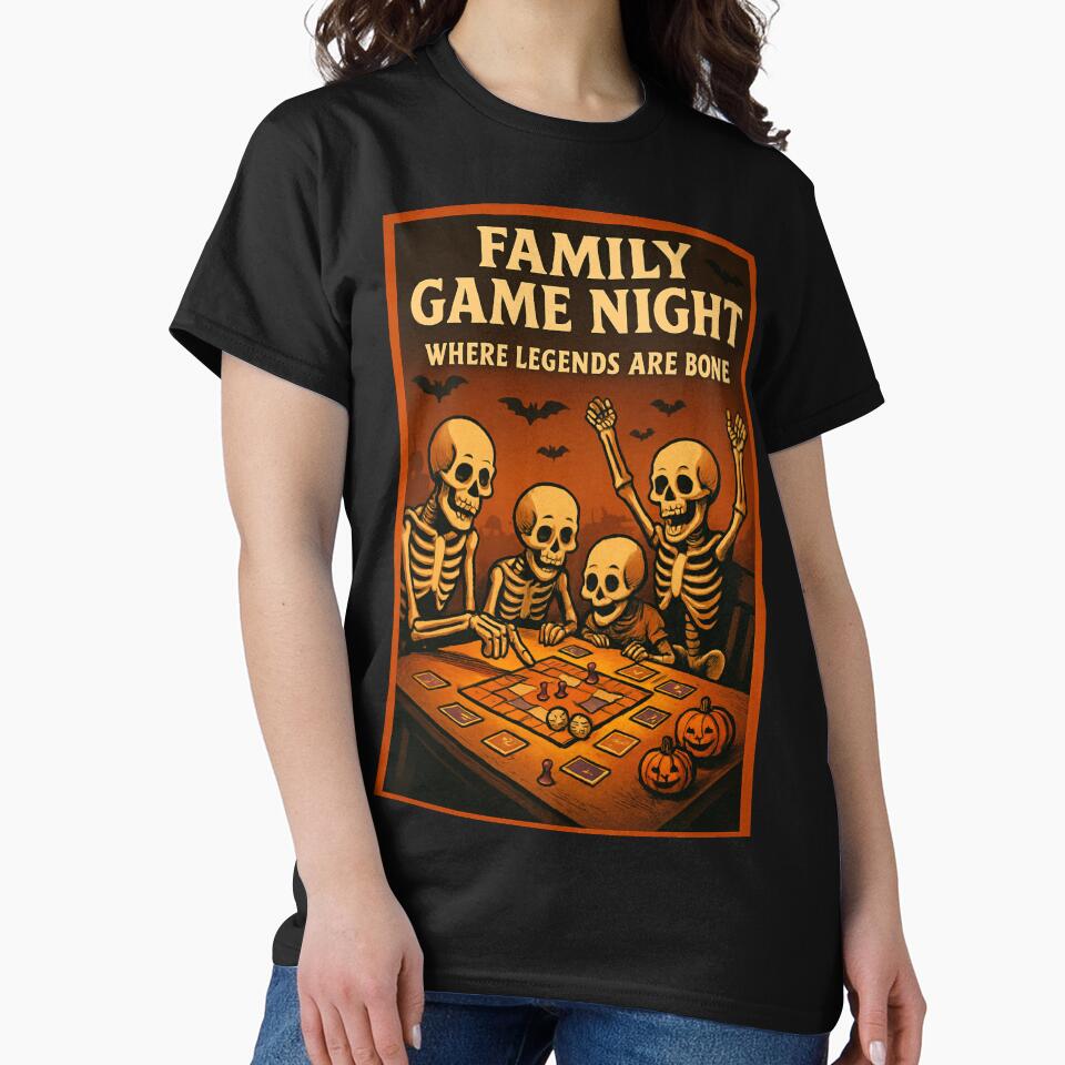 Skeleton Family Board Game Fun by VaskarPaul T-Shirts, Hoodie, Sweatshirt | BlankRebels.com (Image 2)