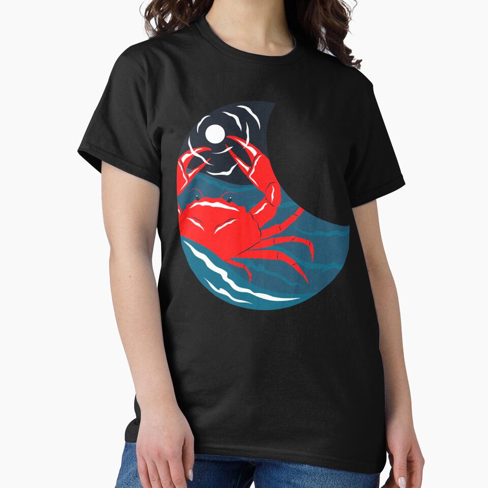 Cancer Zodiac Sign moon sea by hazemm7 T-Shirts, Hoodie, Sweatshirt | BlankRebels.com (Image 2)