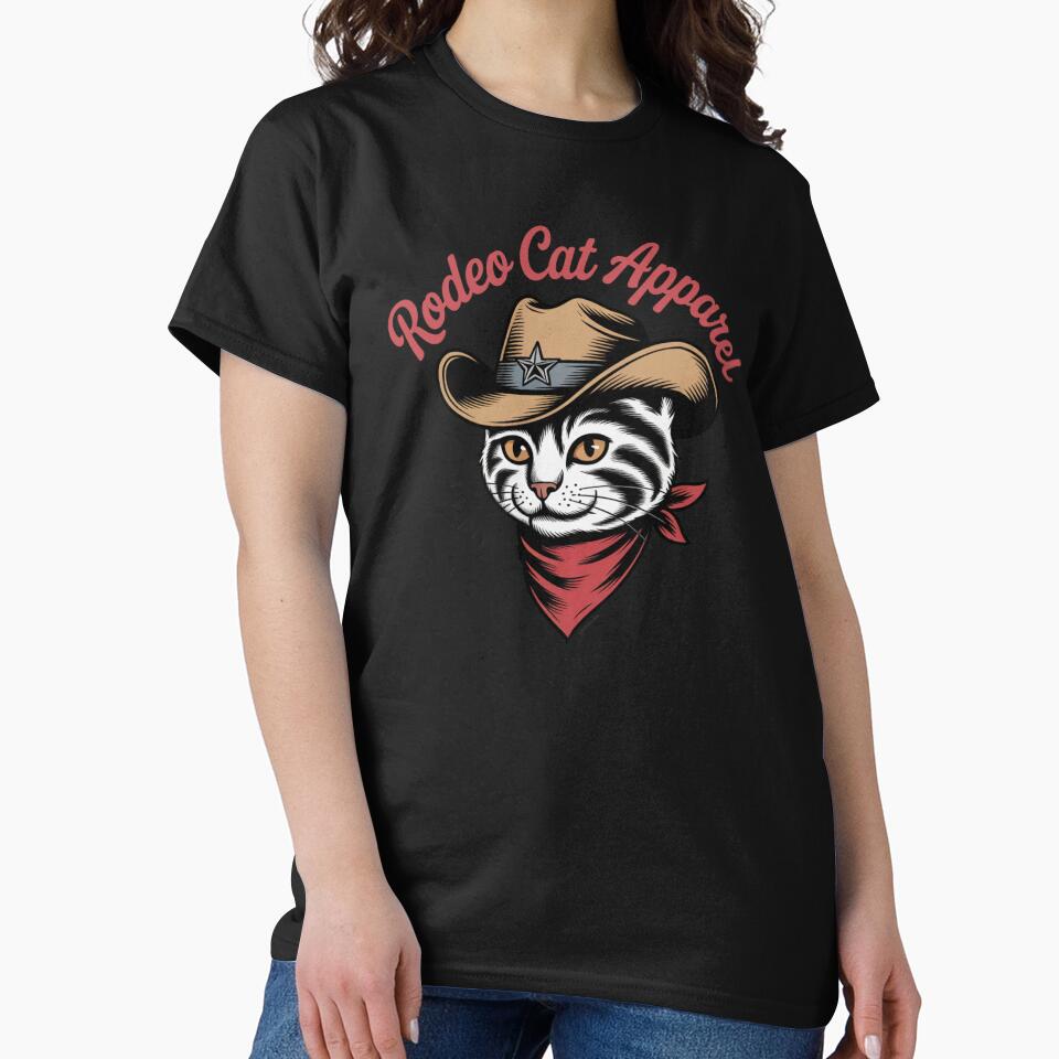 Vintage Rodeo Cat Cartoon Western Humor Playful Retro Style by chattsuede T-Shirts, Hoodie, Sweatshirt (Image 2)