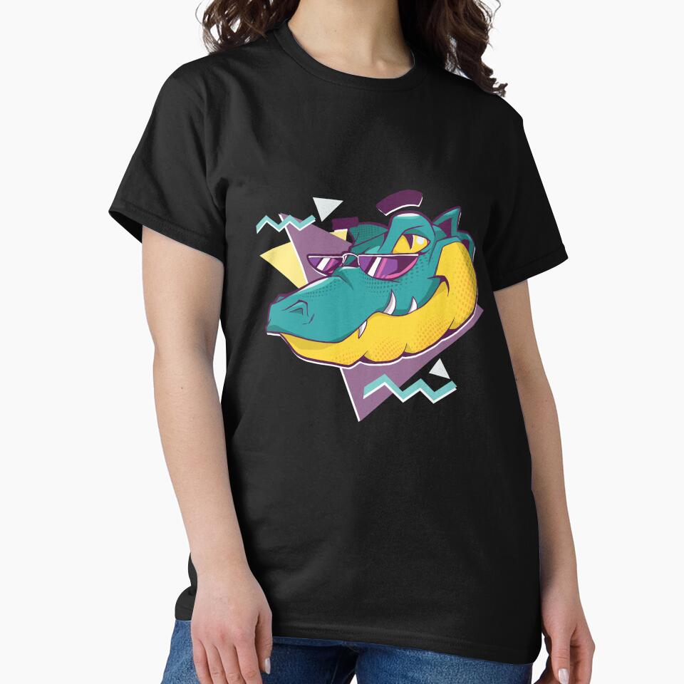 Cool Alligator Crocodile - 90s Party Retro Nostalgia by AaaleXX T-Shirts, Hoodie, Sweatshirt | BlankRebels.com (Image 2)
