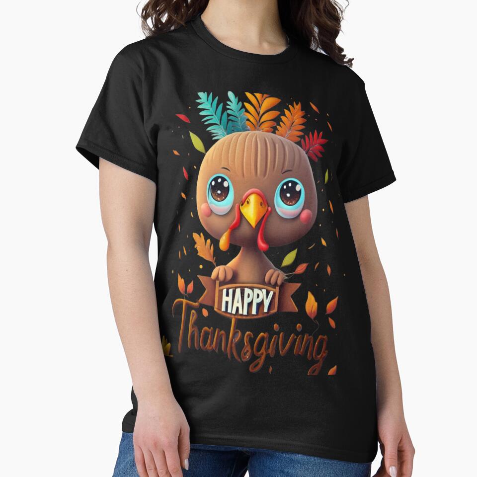 Little cute turkey Happy Thanksgiving Chef by ArtFeverShop T-Shirts, Hoodie, Sweatshirt | BlankRebels.com (Image 2)